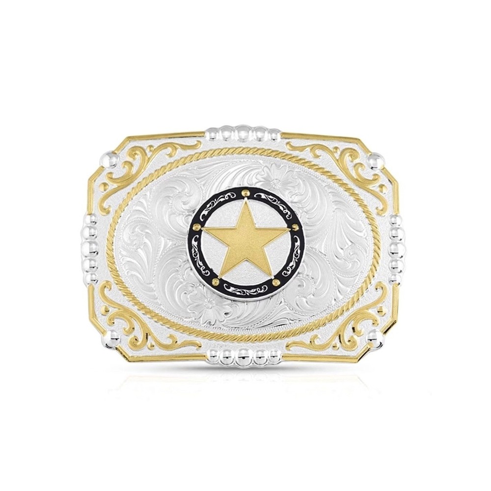 Montana Silversmiths Cowboy Cameo Star Belt Buckle - Retail $180 - NEW